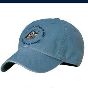 Life is good fly fishing Blue Embroidered Baseball Cap